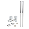 Eckiges Winkelventilset & Rohrverbindungen,  15mm,  Chrom - Hudson Reed