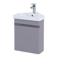 Eckwaschbecken mit Unterschrank 45cm,  in Champignon Matt,  zur Wandmontage – RAK Resort x Hudson Reed