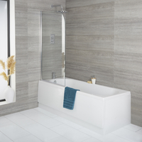 Einbau-Badewanne – Größe wählbar,  mit abgerundetem Badewannenaufsatz und Schürze - Covelly