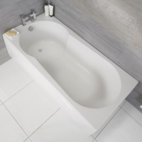 Einbau-Badewanne mit rutschhemmender Oberfläche in Schlüssellochform,  1700mm x 800mm