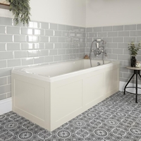 Einbau-Badewanne Weiß mit Verkleidung in Antikweiß 1700mm x 700mm - Richmond