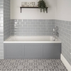 Einbau-Badewanne Weiß mit Verkleidung in Hellgrau 1700mm x 700mm - Richmond