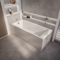 Einbaubadewanne mit einer Rückenschräge 1400mm x 700mm mit premium Seitenverkleidung – Sandford