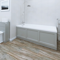 Einseitige Badewanne Weiß Acryl,  Größe der Wanne & Farben der Paneele wählbar – RAK Washington x Hudson Reed
