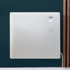 Elektrische Glaspaneel Smart-Heizung 465mm x 510mm 1000 Watt - zur Festverdrahtung Weiß – Vitrum – ECOSO by Hudson Reed
