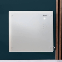 Elektrische Glaspaneel Smart-Heizung 465mm x 510mm 1000 Watt - zur Festverdrahtung Weiß – Vitrum – ECOSO by Hudson Reed