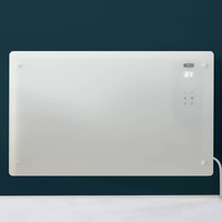 Elektrische Glaspaneel Smart-Heizung 465mm x 770mm 2000 Watt - zur Festverdrahtung Weiß – Vitrum – ECOSO by Hudson Reed