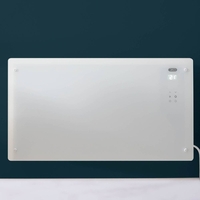 Elektrische Glaspaneel Smart-Heizung 465mm x 850mm 2500 Watt - mit Stecker Weiß – Vitrum – ECOSO by Hudson Reed