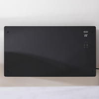 Elektrische Glaspaneel Smart-Heizung 465mm x 850mm 2500 Watt - zur Festverdrahtung Schwarz – Vitrum – ECOSO by Hudson Reed