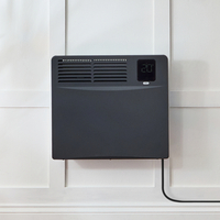 Elektrische Smart Konvektor - Wandheizung 420mm x 495mm 1000 Watt - mit Stecker Anthrazit - Elio – ECOSO by Hudson Reed