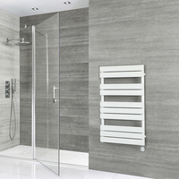 Elektrischer Design Handtuchheizkörper,  flache Heizlamellen 975mmx600mm,  Weiß,  Wandmontage - Lustro Hudson Reed