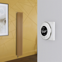 Elektrischer Design Heizkörper (doppellagig),  1600mm x 236mm,  vertikal - Gelb (Autumn Yellow) - inkl. rundem Thermostat - Revive