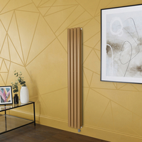 Elektrischer Design Heizkörper (doppellagig),  1600mm x 236mm,  vertikal - Gelb (Autumn Yellow) - ohne Thermostat & mit Kabelabdeckung - Revive