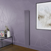 Elektrischer Design Heizkörper (doppellagig),  1600mm x 236mm,  vertikal - Lila (Dahlia Purple) - ohne Thermostat & mit Kabelabdeckung - Revive