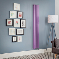 Elektrischer Design Heizkörper (doppellagig),  1600mm x 236mm,  vertikal - Lila (Lush Purple) - inkl. Heizelement mit Bluetooth-Thermostat - Revive
