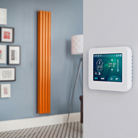 Elektrischer Design Heizkörper (doppellagig),  1600mm x 236mm,  vertikal - Orange (Sunset Orange) - inkl. Touchscreen-Thermostat - Revive