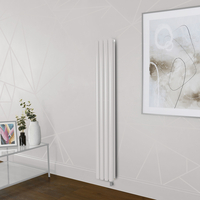 Elektrischer Design Heizkörper (doppellagig),  1600mm x 236mm,  vertikal - Rosa (Rose Petal Pink) - ohne Thermostat & mit Kabelabdeckung - Revive