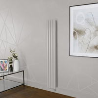 Elektrischer Design Heizkörper (doppellagig),  1600mm x 236mm,  vertikal - Weiß (Pearl White) - ohne Thermostat & mit Kabelabdeckung - Revive