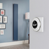 Elektrischer Design Heizkörper (doppellagig),  1780mm x 236mm,  vertikal - Blau (Deep Sea Blue) - inkl. rundem Thermostat - Revive