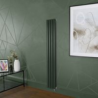 Elektrischer Design Heizkörper (einlagig),  1600mm x 236mm,  vertikal - Grün (Evergreen) - ohne Thermostat - Revive