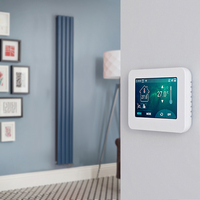 Elektrischer Design Heizkörper (einlagig),  1780mm x 236mm,  vertikal - Blau (Deep Sea Blue) - inkl. Touchscreen-Thermostat - Revive