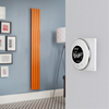 Elektrischer Design Heizkörper (einlagig),  1780mm x 236mm,  vertikal - Orange (Sunset Orange) - inkl. rundem Thermostat - Revive