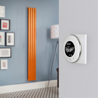 Elektrischer Design Heizkörper (einlagig),  1780mm x 236mm,  vertikal - Orange (Sunset Orange) - inkl. rundem Thermostat - Revive