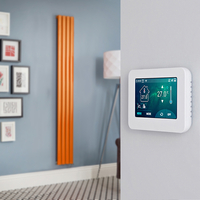 Elektrischer Design Heizkörper (einlagig),  1780mm x 236mm,  vertikal - Orange (Sunset Orange) - inkl. Touchscreen-Thermostat - Revive