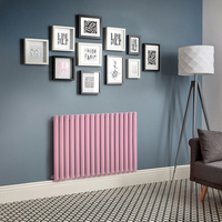 Elektrischer Design Heizkörper (einlagig),  635mm x 1000mm,  horizontal - Rosa (Camellia Pink) - ohne Thermostat - Revive