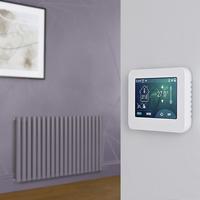 Elektrischer Design Heizkörper (einlagig),  635mm x 1180mm,  horizontal - Lila (Dahlia Purple) - inkl. Touchscreen-Thermostat & Kabelabdeckung - Revive