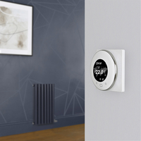 Elektrischer Design Heizkörper (einlagig),  635mm x 413mm,  horizontal - Blau (Regal Blue) - inkl. rundem Thermostat & Kabelabdeckung - Revive