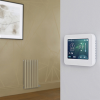 Elektrischer Design Heizkörper (einlagig),  635mm x 413mm,  horizontal - Braun (Elk Brown) - inkl. Touchscreen-Thermostat & Kabelabdeckung - Revive