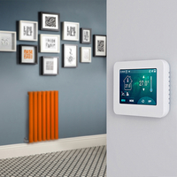 Elektrischer Design Heizkörper (einlagig),  635mm x 413mm,  horizontal - Orange (Sunset Orange) - inkl. Touchscreen-Thermostat & Kabelabdeckung - Revive