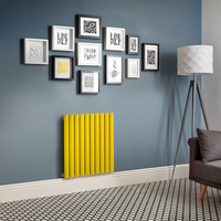 Elektrischer Design Heizkörper (einlagig),  635mm x 590mm,  horizontal - Gelb (Dandelion Yellow) - ohne Thermostat - Revive