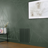 Elektrischer Design Heizkörper (einlagig),  635mm x 590mm,  horizontal - Grün (Evergreen) - ohne Thermostat - Revive