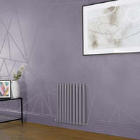 Elektrischer Design Heizkörper (einlagig),  635mm x 590mm,  horizontal - Lila (Dahlia Purple) - ohne Thermostat - Revive