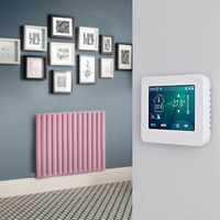 Elektrischer Design Heizkörper (einlagig),  635mm x 826mm,  horizontal - Rosa (Camellia Pink) - inkl. Touchscreen-Thermostat - Revive