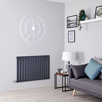 Elektrischer Design Heizkörper Horizontal (einlagig) Wand Anthrazit 635x980mm inkl. 800W Heizelement - Delta Hudson Reed