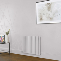 Elektrischer Design Heizkörper,  horizontal,  H 635mm - Rosa (Rose Petal Pink) - Breite,  Thermostat und Kabelabdeckung wählbar - Revive Hudson Reed