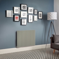 Elektrischer Design Heizkörper,  horizontal,  H 635mm,  Grün(Sage Leaf Green) - Breite,  Thermostat & Kabelabdeckung wählbar - Revive