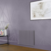 Elektrischer Design Heizkörper,  horizontal,  H 635mm,  in Lila (Dahlia Purple) - Breite,  Thermostat und Kabelabdeckung wählbar - Revive Hudson Reed