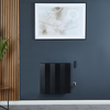 Elektrischer Design Heizkörper Horizontal,  mit Stecker,  in Schwarz - 60cm x 60cm - Notus V Hudson Reed