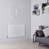 Elektrischer Design Heizkörper Horizontal,  Weiß - von 413mm Breite,  mit oder ohne Kabelabdeckung und Thermostat – Revive Hudson Reed