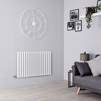 Elektrischer Design Heizkörper Horizontal,  Weiß - von 413mm Breite,  mit oder ohne Kabelabdeckung und Thermostat – Revive Hudson Reed