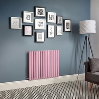 Elektrischer Design Heizkörper,  Rosa (Camellia Pink) horizontal,  H 635mm - Breite,  Thermostat & Abdeckung wählbar - Revive