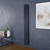 Elektrischer Design Heizkörper Vertikal,  B 236mm - Blau (Regal Blue) - Höhe und Thermostat wählbar - Revive Hudson Reed