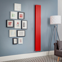 Elektrischer Design Heizkörper,  vertikal,  B 236mm - Rot (Siamese Red) - Höhe,  Thermostat & Kabelabdeckung wählbar - Revive