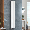 Elektrischer Design-Heizkörper Vertikal (Doppellagig) 1600mm x 236mm "zur Festverdrahtung ohne Thermostat & Kabelabdeckung" Weiß