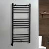 Elektrischer Handtuchheizkörper - 1000mm x 500mm - inkl. Heizelement zur Festverdrahtung & Kabelabdeckung - Schwarz – Nox - ECOSO von Hudson Reed