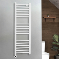 Elektrischer Handtuchheizkörper - 1200mm x 400mm inkl. WLAN-Heizelement mit Stecker Weiß – Ive - ECOSO von Hudson Reed